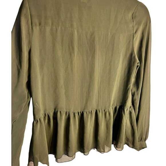 COPY - Who What Wear Olive Green Sheer Fabric Girls Top Sku 1055 Size XS - Picture 11 of 12